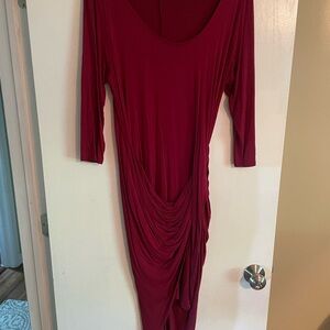 The Vanity Room Burgundy Long Sleeve Dress